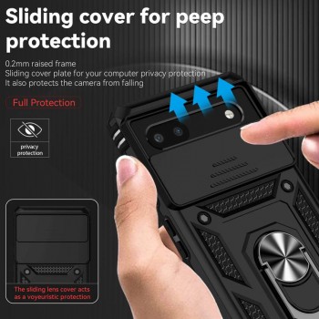 5in1 smūgiams atsparus dėklas su žiedu ir kameros apsauga (Google Pixel 6)